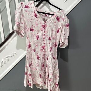 Floral Pink Button-Down Dress